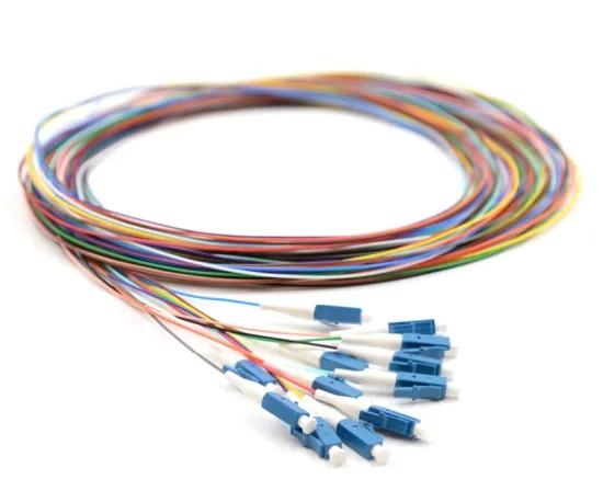 12 Core OM3 Fiber Optic Pigtail LSZH Jacket 0.9mm SC FC ST LC