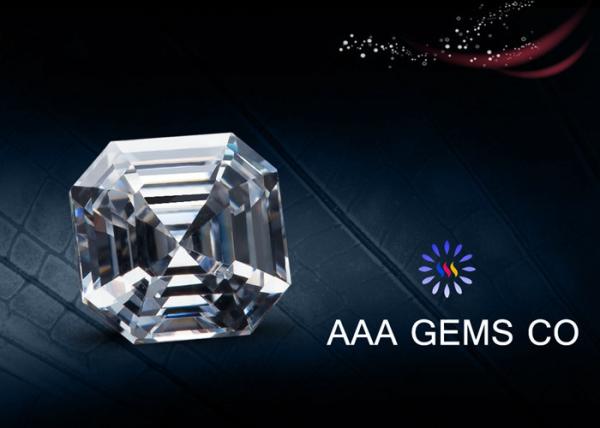 White Color Asscher Cut Moissanite Loose Stones For Pendant / Earring