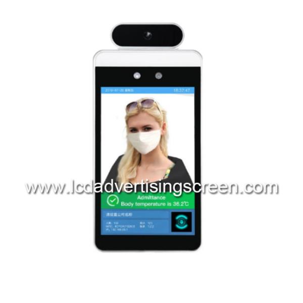 Detector humano da medida da temperatura corporal do reconhecimento de cara de 8 polegadas com base do suporte do assoalho com sistema do acesso da porta