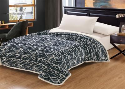 100 Percents Polyester Coral Fleece Blanket Modern Technics With Sherpa Back