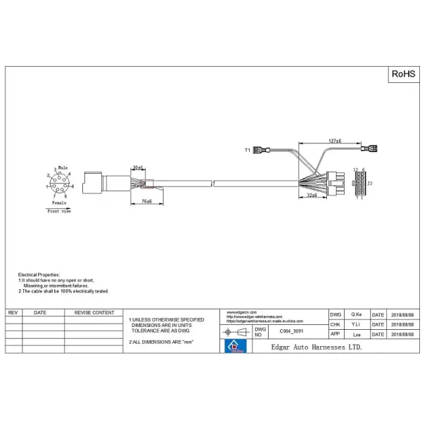 Versatile Circular Connector to Molex Micro-Fit Cable Assembly