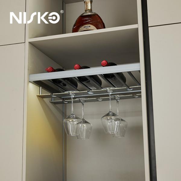 Aluminum Hanging Goblet Holder Wine Bottle And Glass Rack