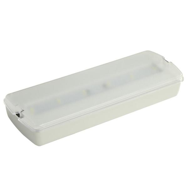Permanent Plastic Battery Backup Emergency Rechargeable Wall-Mounted LED Light with 3 Hours Backup and Ni-Cd Battery IP20 Rated