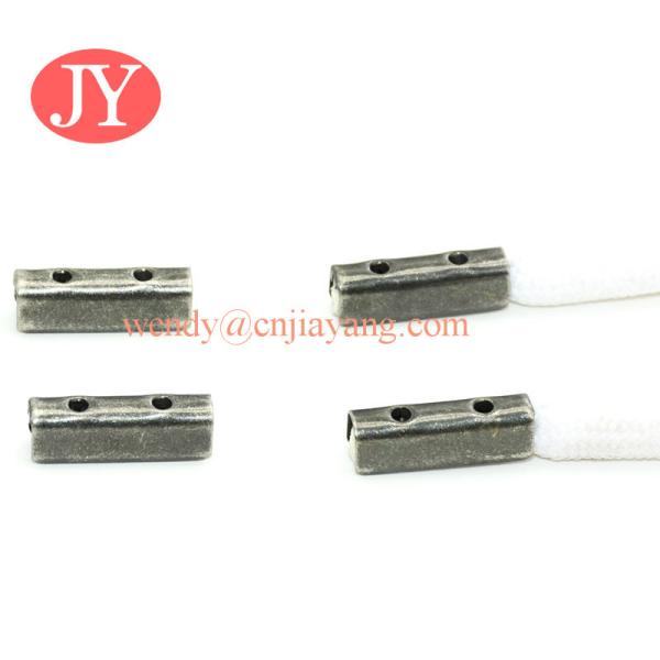 Silver Brass Customized Engraved Logo Aglets for shoelaces - Drawstring Metal Aglets Manufactuer