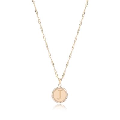 18K Gold ‘J’ Pendant Necklace