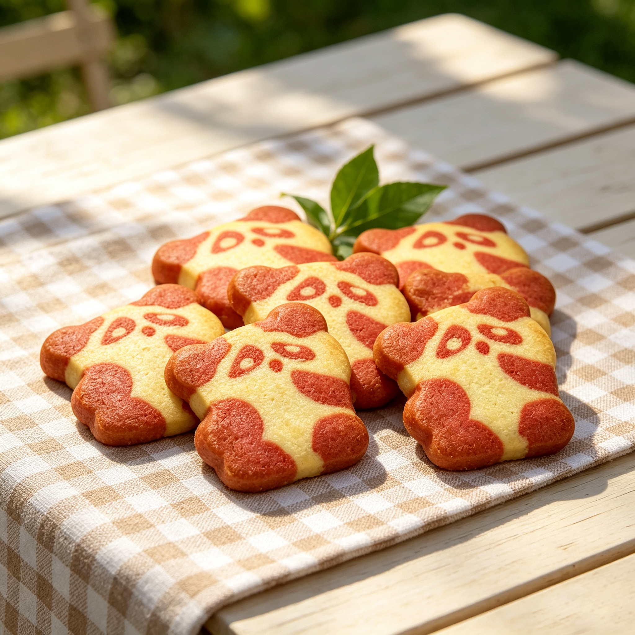 Natural Fruit Crispy Panda Shaped Cookies Strawberry Flavor Delicious Sharing Pack Food