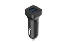 2A / 2.4Aは黒い/白二重USB 3.0を持つ車の充電器で速く出力しました