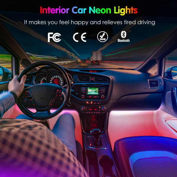 Luces interiores y accesorios de automóviles APP Control remoto Sincronización de música RGB Luz de banda LED