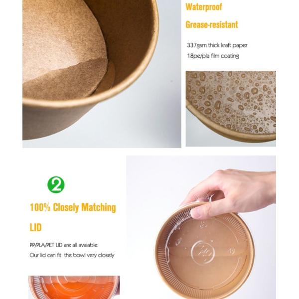 Food Grade Takeout Food Container Paper Bowl Customization and Bicolor Customization