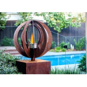 Яма огня скульптуры Кортен украшений сада современная стальная для на открытом воздухе