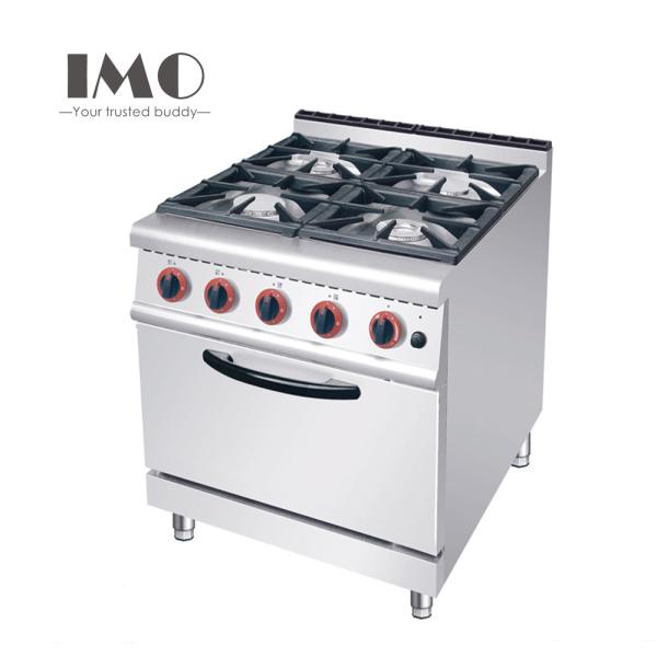 Fogão de gás comercial do queimador do equipamento 4 da cozinha de aço inoxidável com forno