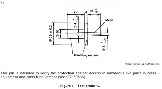 IEC61032 FIG. 9 короткий Pin зонда теста