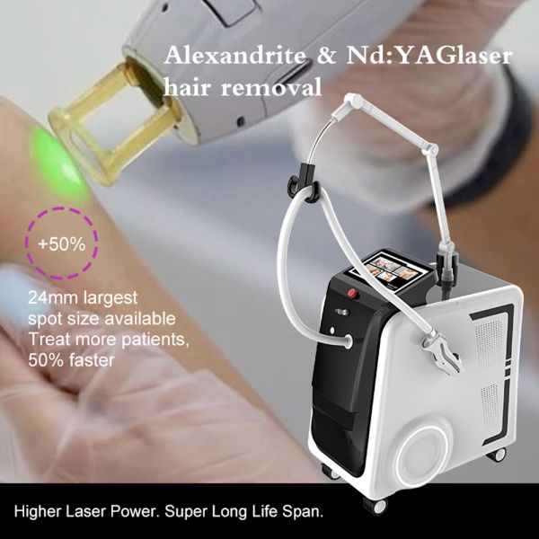 Compact Alexandrite Laser Device Featuring Advanced Cooling and Variable Frequency for Comfortable Patient Experience