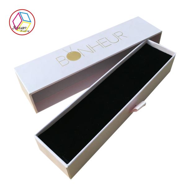 Necklace Packaging Jewelry Paper Gift Box Foil Stamping Paper Drawer Box