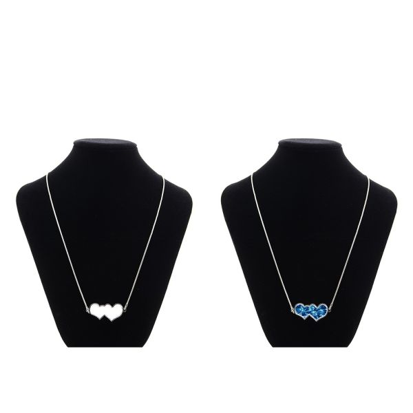 Valentine'S Day Gift Blanks Double Heart Sublimation Necklace With Aluminum Sheet