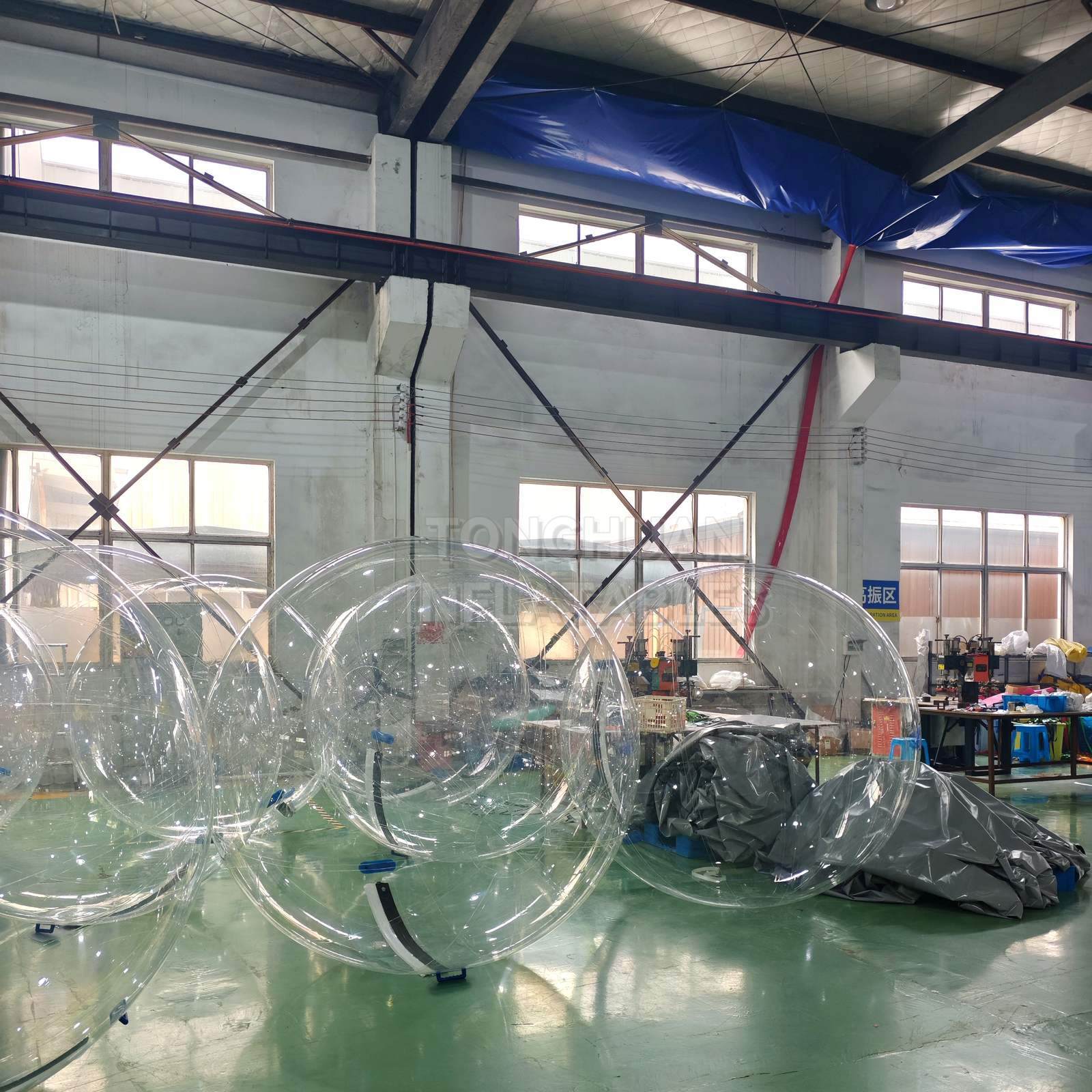 Commercial Transparent TPU Inflatable Walking Ball with Reinforced Zipper and Handles for Water Parks Resorts and Event Rentals