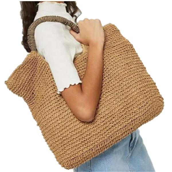 Женщины моды лета высококачественные большие Handmade приставают сумку к берегу соломы Tote