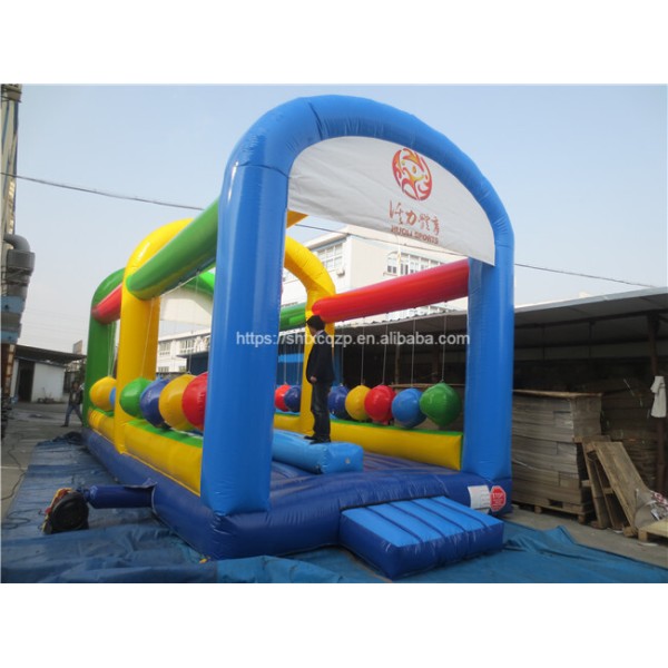 China Factory Outdoor Inflatable Interactive Adult Sport Game with Ball Fun Sports Bouncer Mat Inflatable Obstacle Course