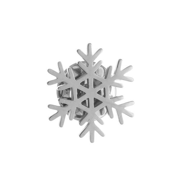 Die Casting Christmas Metal Crafts 40x40mm Zinc Alloy Snowflake Brooch Pin For Shirt