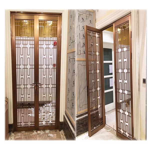 hotel indoor stainless steel screen room divider metal door partition made in china