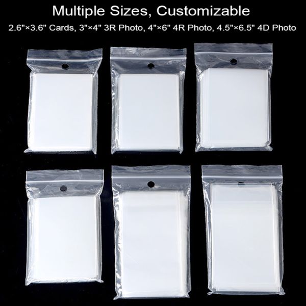 Custom Crystal Clear Card Sleeve Photo Sheet Transparent Acid-free Soft Card Protector 3R 4R 4D Photo Cover Sleeve