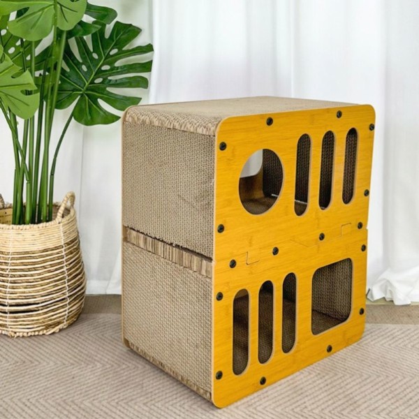 Wholesale Classic Modern Cat Interactive Scratcher Nest Playful Corrugated Paper Carton Packaged Cat Scratch Board Cat Toy
