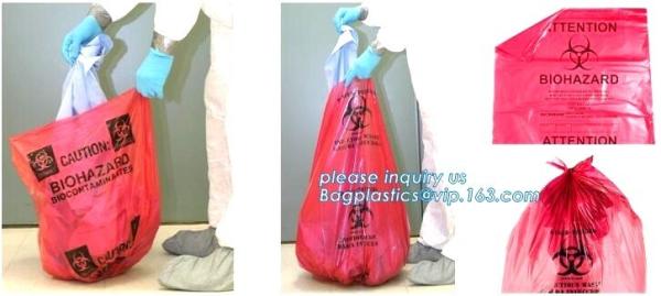 Biohazard Medical Waste Plastic Trash Bag For Hospital, biohazard specimen bag k bag, pharmacy use bags for hospit
