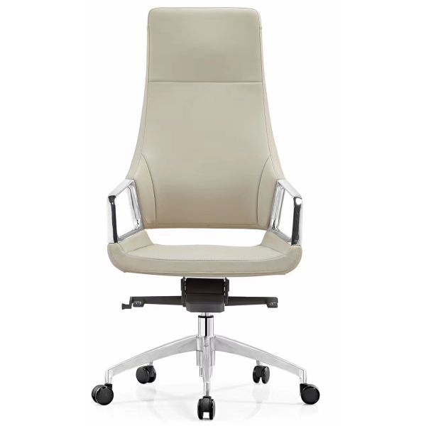 Captains PU Leather Office Chair High Back Aluminium Leg