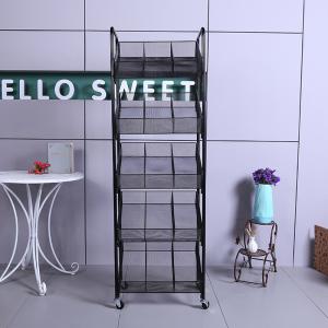 Light Weight Wire Display Rack Wire Wooden Storage Racks With Wheels