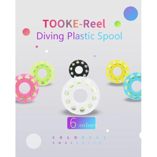 Carrete portátil de buceo de plástico de 15M con perno de acero inoxidable de 90MM