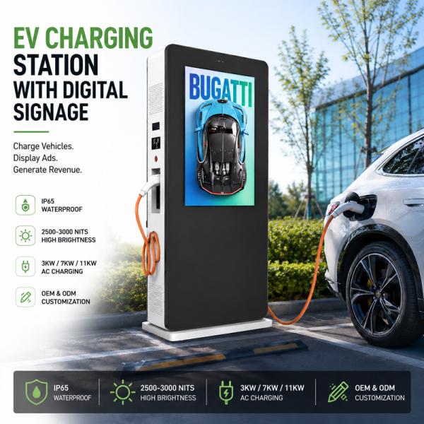 55 Outdoor Charging Station Display | 2000nit High Brightness IP55 Custom