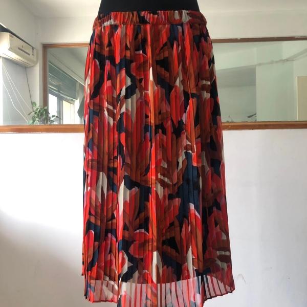 Casual Printed Women's Skirts Clothing 100% Polyester Ladies Long Skirts