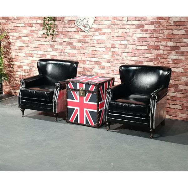 Nidea #8818 Antique Leather Chesterfield Club Lounge Sofa Chair Handmade Living Room Furniture Modern Classic Design