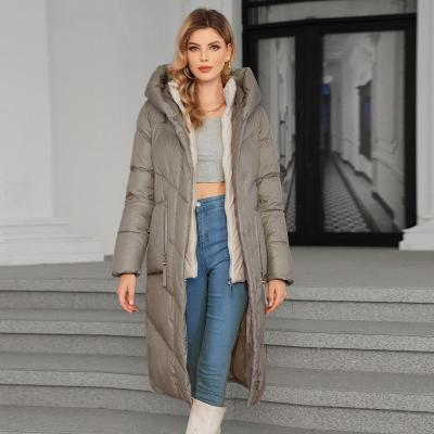 109cm 111cm Knee Length Down Coat Knee Length Puffer Detachable Lining