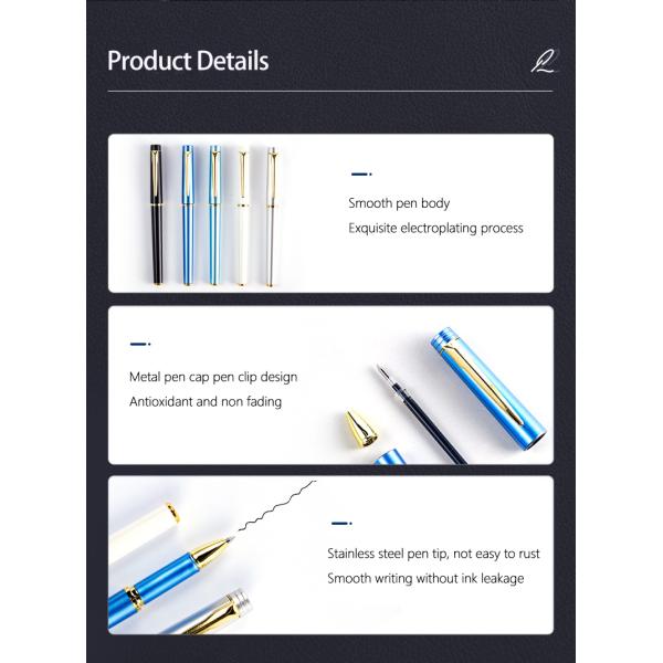 Bureau Entreprise stylo gel métallique Ecriture lisse stylo neutre Logo personnalisé
