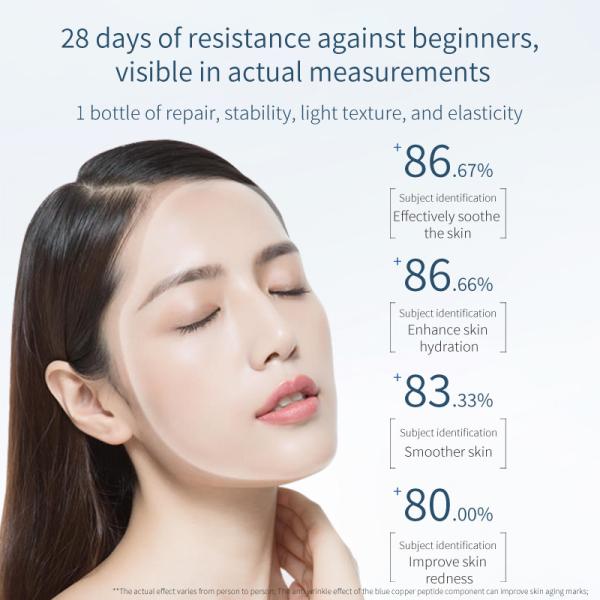 fulgor facial da água do Peptide 100ml de cobre azul que firma cuidados com a pele profundos do hidrato do reparo