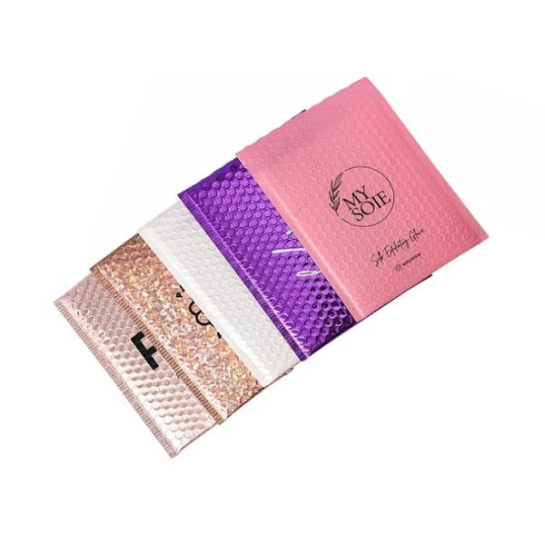 Custom Logo Printed Colored Bubble Wrap Envelopes For Mailing And Packing