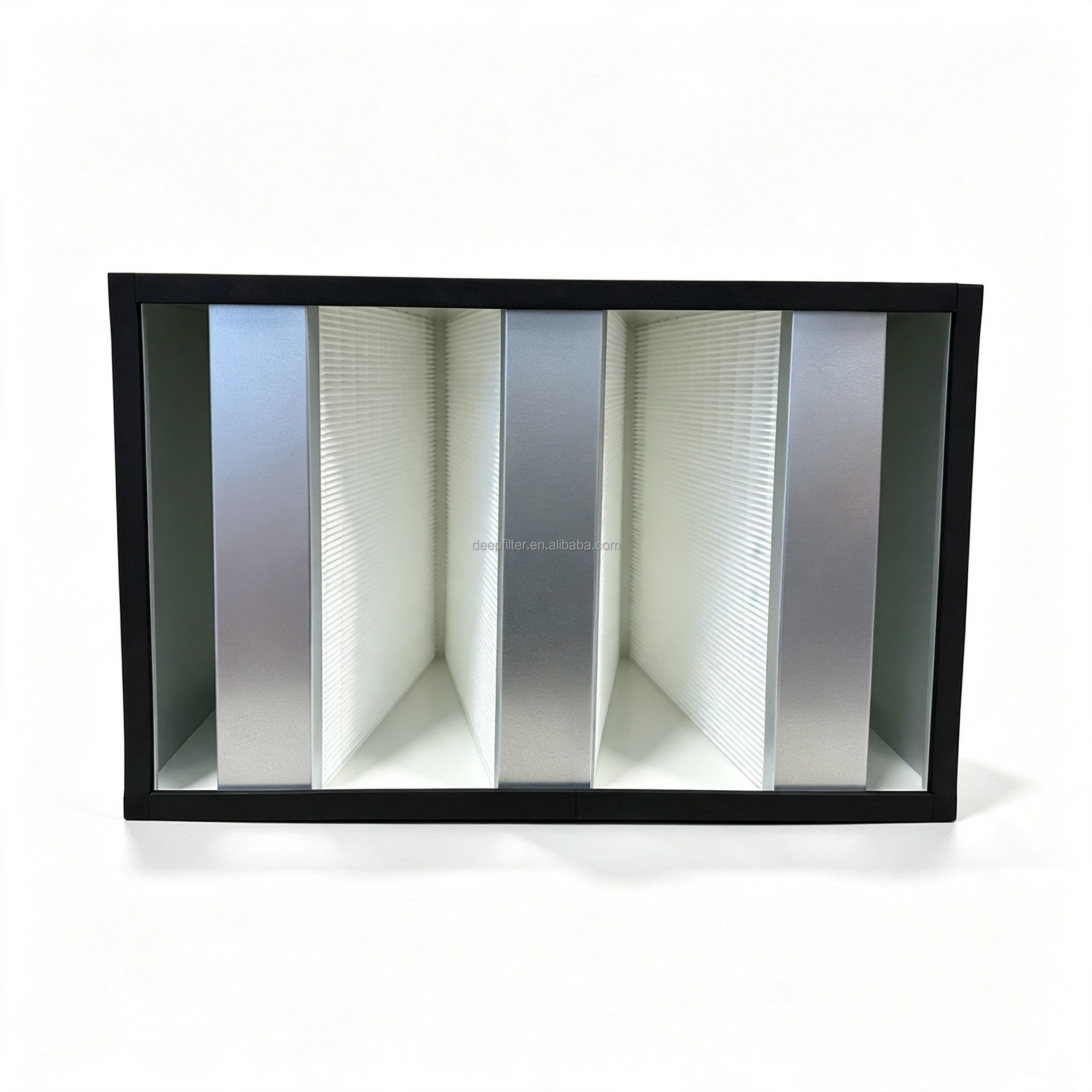 Customized Size V Bank HEPA Filter with Galvanized Frame and H13 Grade for HVAC Air Purification