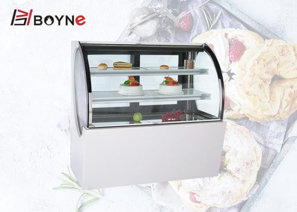 Armário branco da porta da corrediça do refrigerador da exposição da pastelaria da padaria da forma do arco da cor