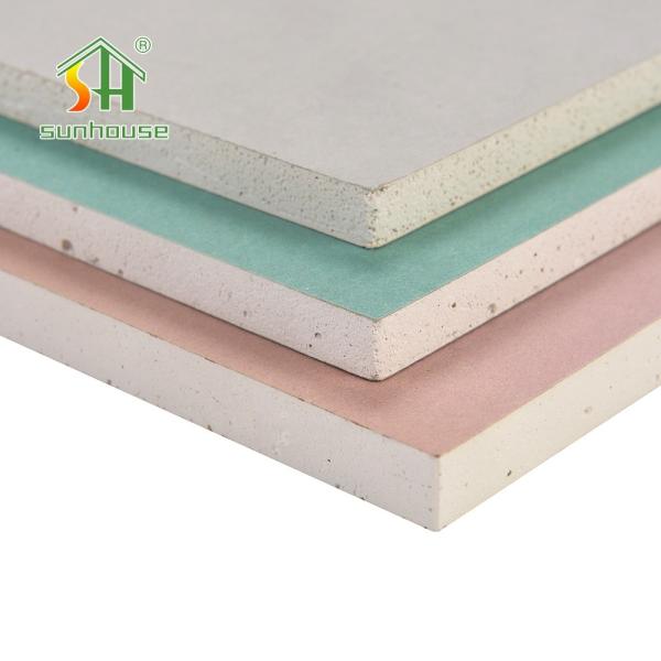 A placa de gipsita decorativa do papel da cor do marfim torna 1220mm x 2440mm