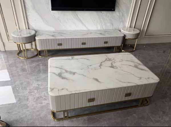 Las mesas de centro de lujo de los muebles caseros de la sala de estar vetean el cuadro de centro 1400X800X440m m