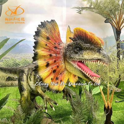 Tamaño de vida Animatrónico Dilophosaurus Modelo de dinosaurio para parques temáticos
