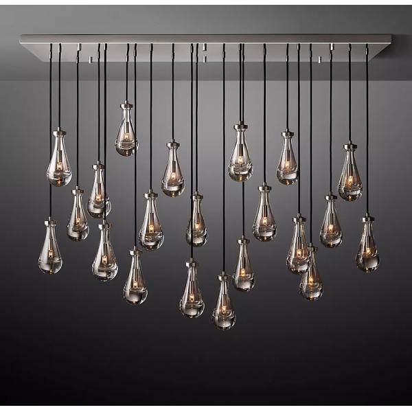 Modern Modern Brass Raindrop Rain Round Chandelier