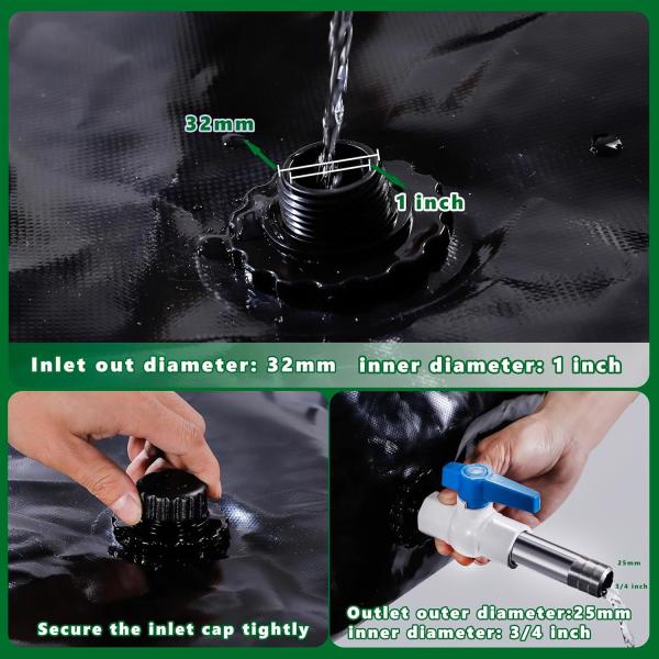 Water Bladder Storage Containers, Foldable Portable Water Tank Large Capacity Soft Water Bag, Drought Resistance, Fire Prevention, Emergency Water