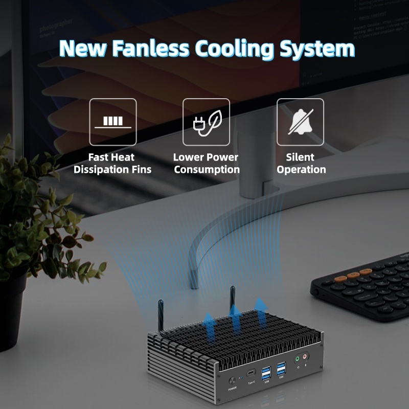 Intel Core I7 1270P Processor Mini PC With 2 LAN 2 HD-MI 1 DP 1 Type-C For Daily Office Security Monitoring