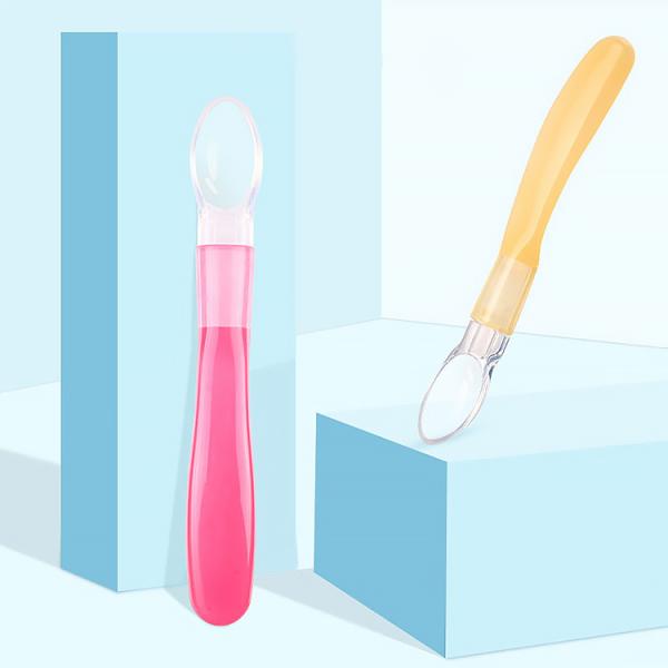 Self Feeding Squeezy Silicone Food Feeder , 100 % Silicone Eating Spoon