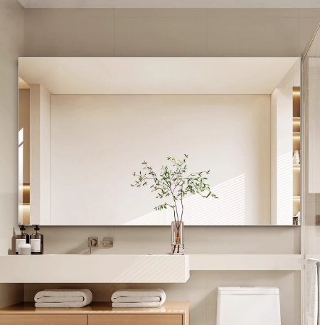 Minimalist Frameless Rectangular Wall Mirror 5mm HD Copper Free Silver Mirror Without Light