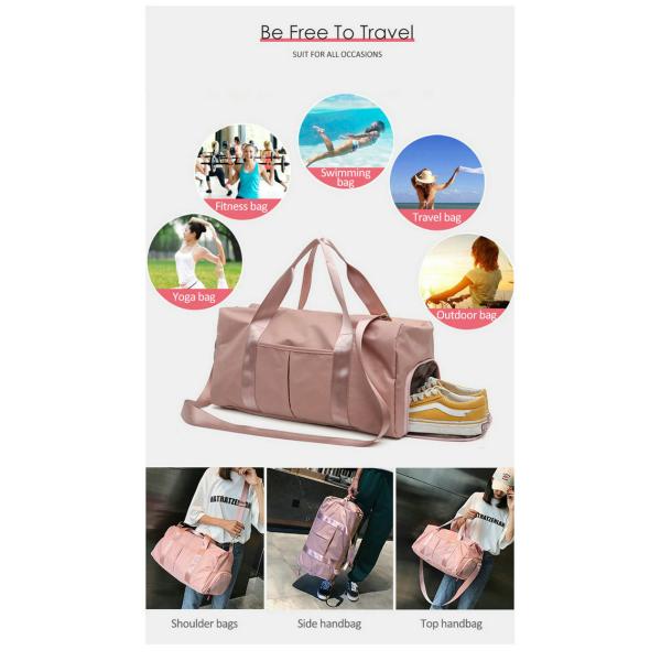 Ladies Canvas Large Fitness Sport Gym Duffle Bag