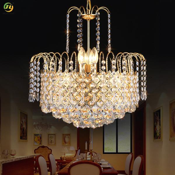 Lámpara de araña de cristal clásica de lujo europea JYLIGHTING, restaurante, redonda, dormitorio, comedor, estudio, sala de estar, lámpara colgante moderna