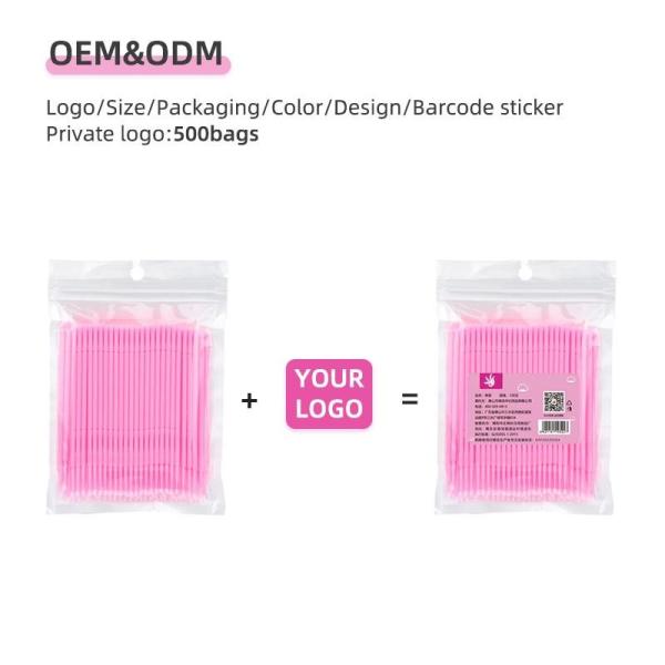 100PCS/перевозчик ресницы пробирок хлопка сумки устранимый пластиковый привитый очищая подсказку Microfiber